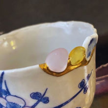 Load image into Gallery viewer, Plum Blossom Pattern Yobitsugi Teacup　梅花柄呼継ぎ湯呑み - KOKO utsuwa