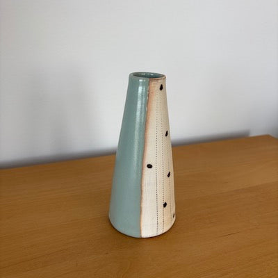 Tokoname Flower Vase  -Dots-