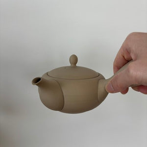 Tokoname White Smoke Kyusu Tea Pot -Flat-