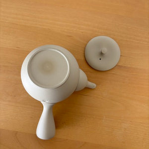 Tokoname White Smoke Kyusu Tea Pot -Round-