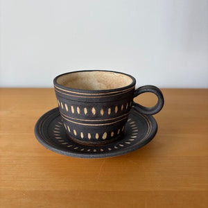 Nekome Espresso Cup & Saucer   -Kuro Kairagi-