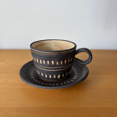 Nekome Espresso Cup & Saucer   -Kuro Kairagi-