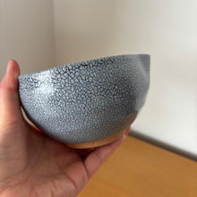 Load image into Gallery viewer, Crackle Glaze Katakuchi Matcha Bowl – Slate Gray