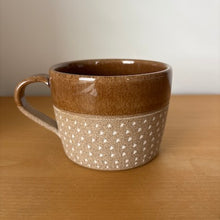 Load image into Gallery viewer, Earthen Brown Two-Tone Dot Mug