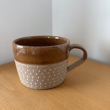Load image into Gallery viewer, Earthen Brown Two-Tone Dot Mug