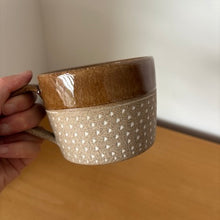 Load image into Gallery viewer, Earthen Brown Two-Tone Dot Mug
