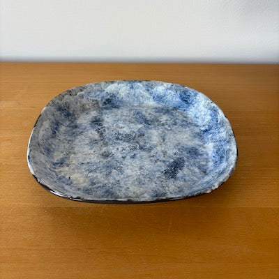 Marushin Decoboco Plate  -Blue-