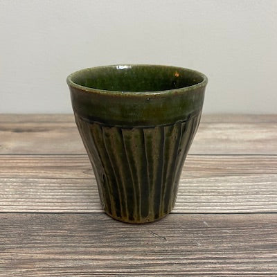 Shinogi Cup  Oribe-Green - KOKO utsuwa