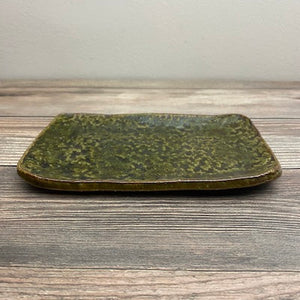 Rectangle Plate  Oribe-Green - KOKO utsuwa