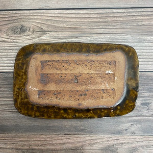 Rectangle Plate  Ame-Brown - KOKO utsuwa