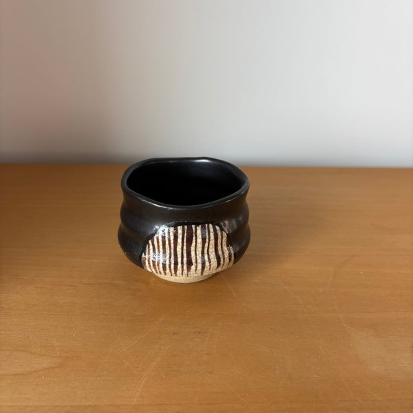 Rokubei  Guinomi Cup  -Black Oribe-