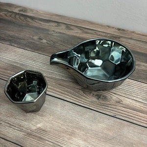 Tsubame Kobo  Platinum Blue  Sake Serving Bowl