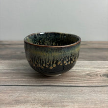 Load image into Gallery viewer, Mini Matcha Bowl   Tenmoku Gold Unofu-nagashi