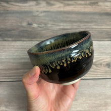 Load image into Gallery viewer, Mini Matcha Bowl   Tenmoku Gold Unofu-nagashi