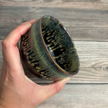 Load image into Gallery viewer, Mini Matcha Bowl   Tenmoku Gold Unofu-nagashi