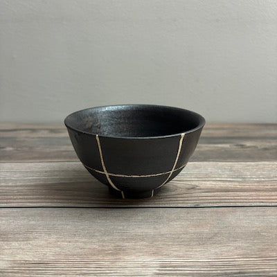 Hyozan Chawan Bowl   Ichimatsu