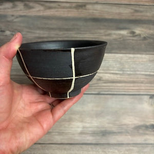 Hyozan Chawan Bowl   Ichimatsu