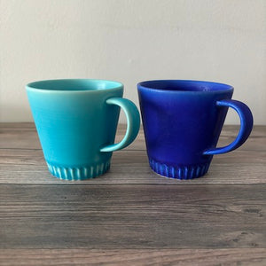 SAKUZAN Stripe Mug  -Turquoise Blue- - KOKO utsuwa