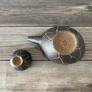 Gold Mesh Katakuchi Sake Serving Set - KOKO utsuwa