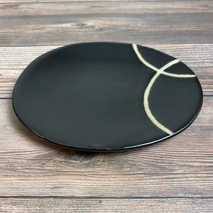 Black Oribe Oval Plate - KOKO utsuwa